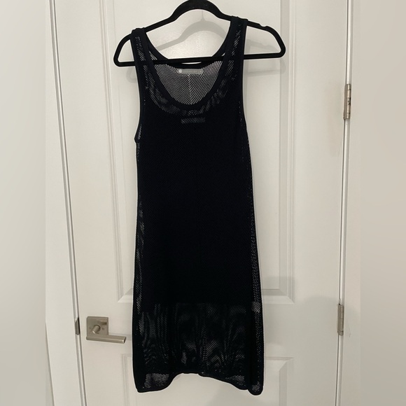 NEW InCashmere Black Mesh Tank Dress Size Medium Party evening coverup. 22 - Picture 2 of 7